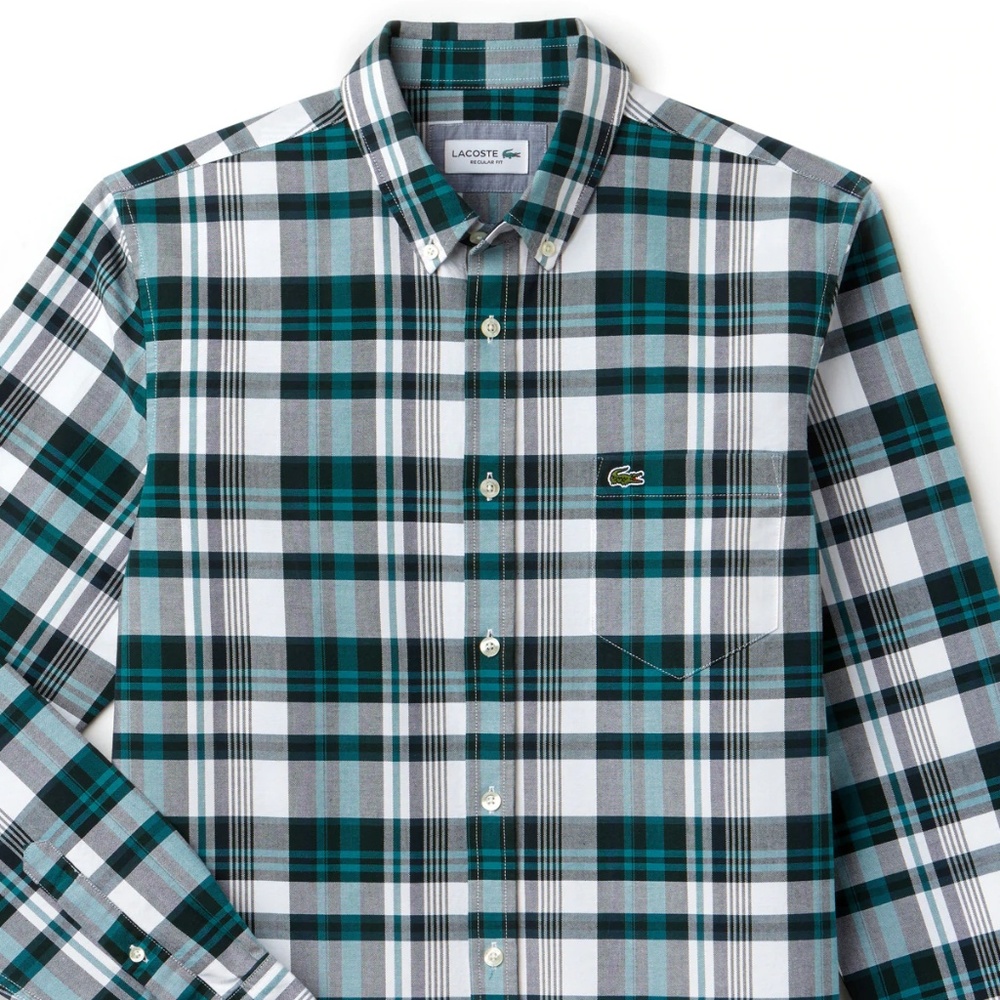 🌞⭐️Wide Green/White Check button-up Shirt